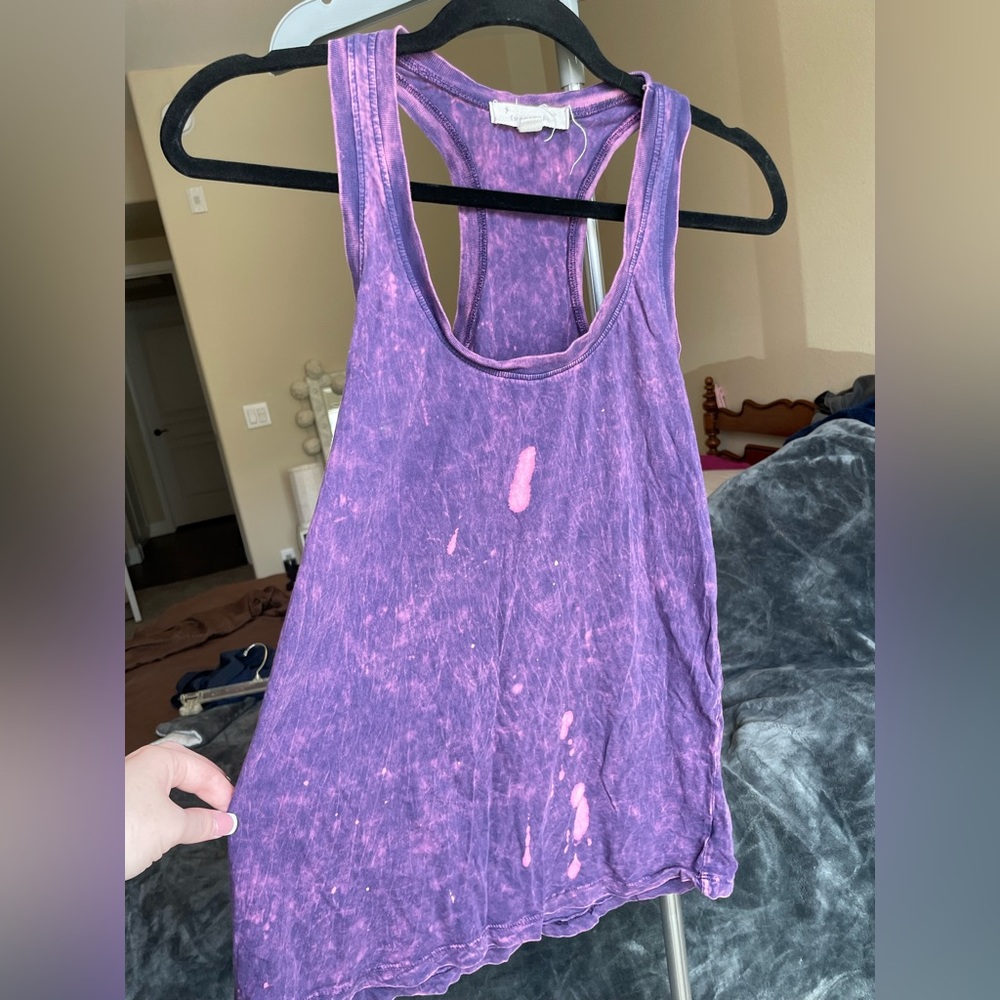 Twenty one purple spot bleached tank top, size medium